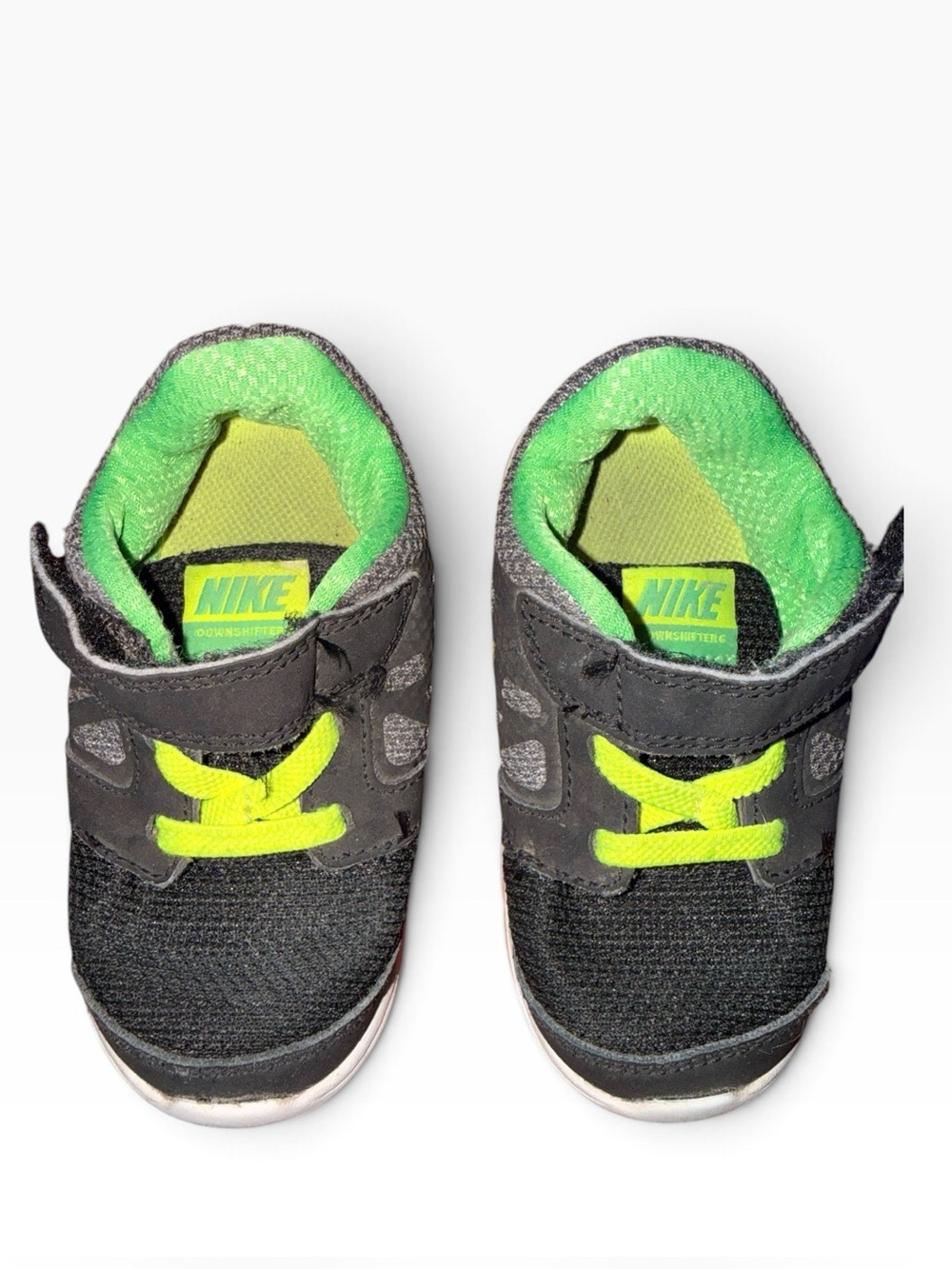 Nike Kids Black Sneakers with Neon Green Accents